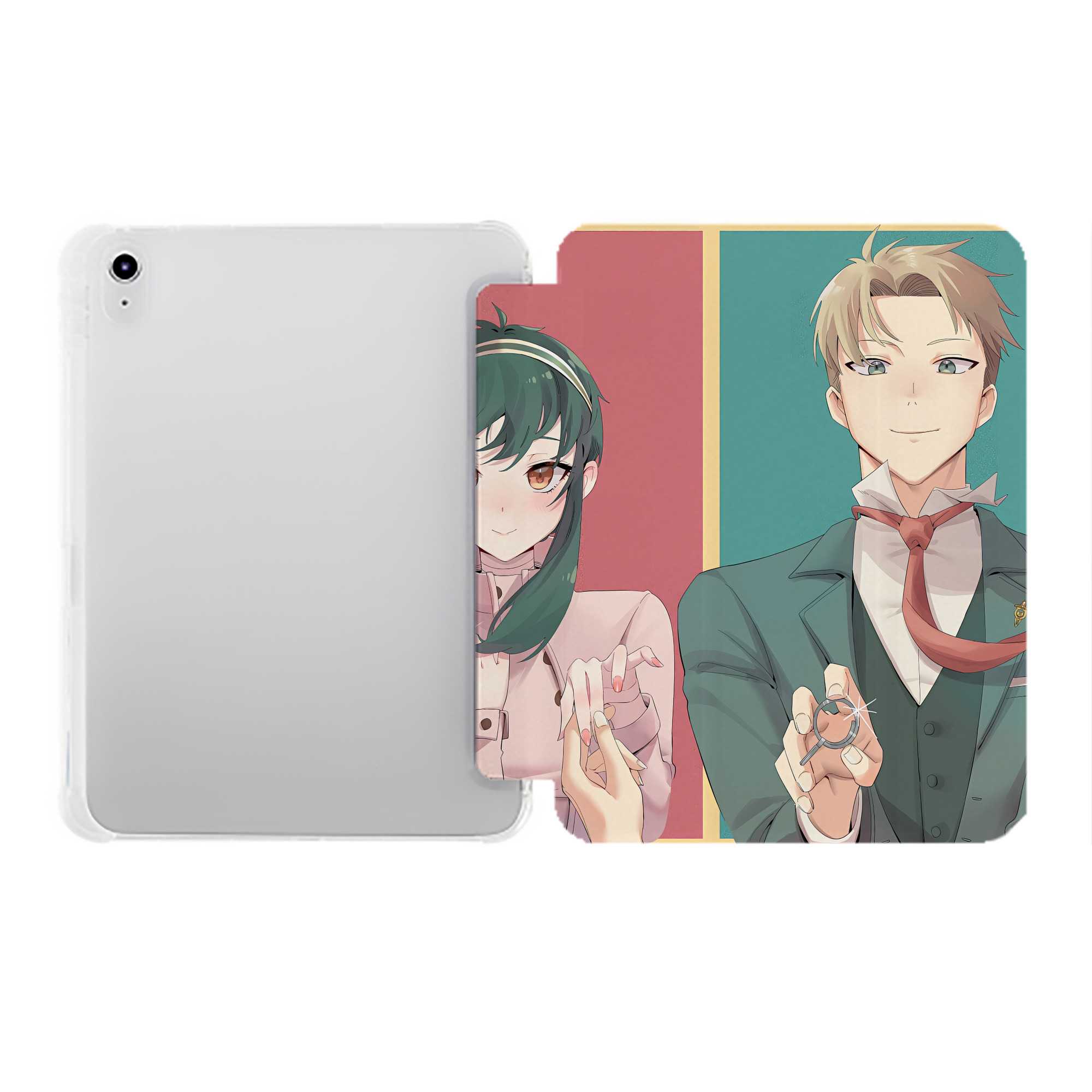 （画像用） SPY×FAMILY间谍家家酒 IPad ケース ペン収納付き 三つ折りスタンド PUレザー×シリコン 対応機種9.5/10.5/10.9インチ